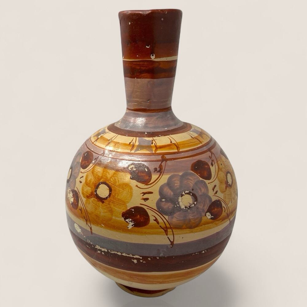 Vintage Studio Pottery Vase 13” Large 70s MCM Boho Earth Tone